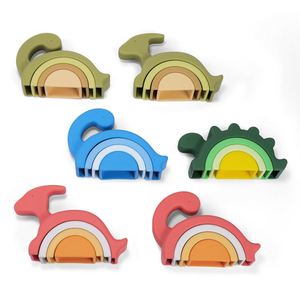 Juguete Educativo de Silicona con Forma de Dinosaurio para Bebés, Bloques de Silicona para Apilar, Juego de Aprendizaje, Regalo para Niños de 0 a 12 Meses, 1 a 3 y 2 a 4 Años - Product Image 5