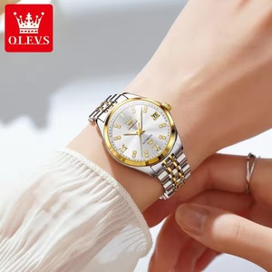  Montre pour femme 9801, montre mécanique automatique de luxe, étanche, en acier inoxydable, avec diamants, date, ensemble de montres pour femmes 3.0 - Product Image 5