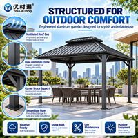 Pergola de jardin extérieure de luxe en aluminium à toit rigide, vente directe fabricant pour patios et gazebos