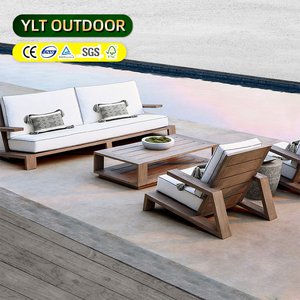 Sofá de teca para exteriores, combinación de ocio, Villa, exterior, impermeable, protección solar, terraza, sofá de madera maciza, conjunto de muebles de jardín - Product Image 1