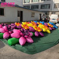 Chaîne de fleurs artificielles gonflable publicitaire pour fête, idée créative, chaîne de fleurs gonflable personnalisée, décoration florale de mariage
