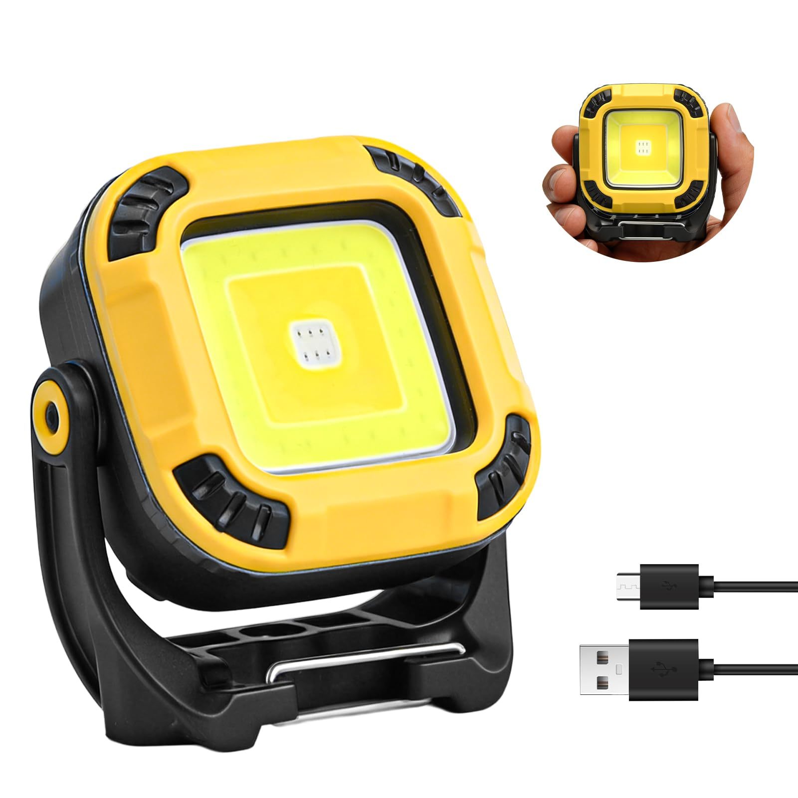 New Super Mini Pocket High Bright Magnetic Base USB Rechargeable COB LED Work Light for Outdoor Camping Flashlight Car Repair