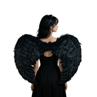 Ailes d'ange en plumes naturelles légères pour adulte, idéales pour Halloween, cosplay, fête, spectacle et déguisement.