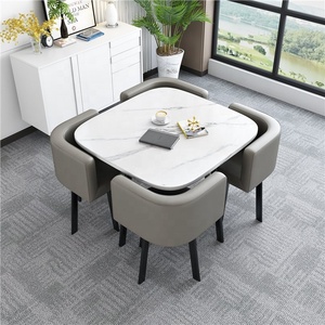 Set Tavolo Quadrato in <span class=keywords><strong>MDF</strong></span> con 4 Sedie GEDO dal Design Moderno ed Elegante per Ristorante - Product Image 1
