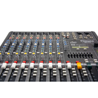 Thinuna MX-F8 Mixeur audio universel de haute qualité, 8 canaux stéréo, deux mélangeurs tressés, console de mixage audio DJ avec USB et effets