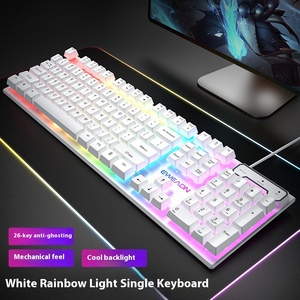 Real Mechanical Feel Ergonomic Punk <strong>Wired</strong> <strong>Keyboard</strong> <strong>Mouse</strong> Set 1600 DPI Retro 104 <strong>USB</strong> RGB Backlit Keys Waterproof <strong>Mini</strong> Gaming - Product Image 6
