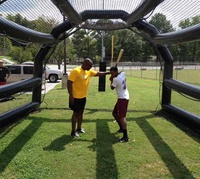Cage de frappe de baseball gonflable en PVC personnalisée pour le sport commercial, jeux gonflables, terrain de baseball pour enfants et adultes