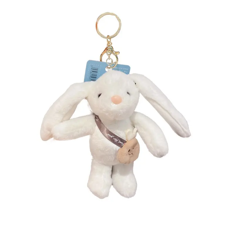 Vente en gros sac à dos à longues oreilles lapin porte-clés poupée peluche cartable décoration sac pendentif