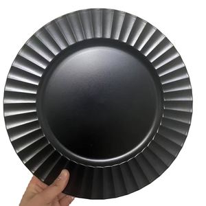 Desechables 13 ''Cargadores de fiesta completamente negros Placa de cargadores negros Ideal para <span class=keywords><strong>vajilla</strong></span> de Bodas de fiesta elegante Ideal para fiesta - Product Image 1