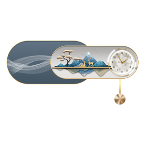 Trang trí nhà mới sang trọng trừu tượng hình học nghệ thuật treo tường bức tranh tường với đồng hồ treo tường in Áp phích pha lê sứ - Product Image 6