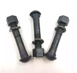 สลักเกลียวรั้วกั้นเหล็ก LeGood รุ่น M22 M24 M27 หัวครึ่งวงกลม คอเหลี่ยมรูปไข่ ผิวเคลือบออกไซด์สีดำ ระดับ 8 แบบยาวพิเศษ - Product Image 3