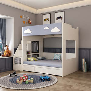 Durevole salvaspazio doppio <span class=keywords><strong>letto</strong></span> a castello Multi-funzionale Loft per la camera da <span class=keywords><strong>letto</strong></span> delle ragazze mobili in legno massiccio - Product Image 4