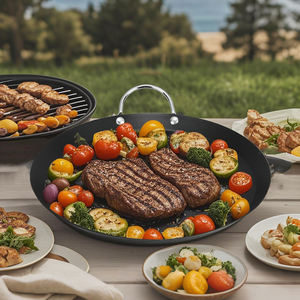 Commercial Cookware Set 1.2mm <strong>Thick</strong> Carbon Steel Non-Stick Fry <strong>Pans</strong> 23cm 29cm 35cm with Metal Handle - Product Image 3