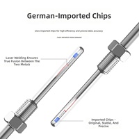 Sonde de température de précision à vis M6, type K/E, avec ressort et fil multi-brins pour la mesure de la température