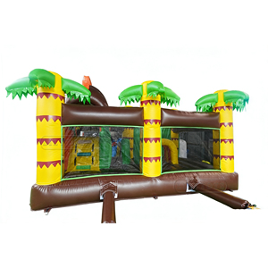 Lilytoys Toboggan gonflable et château gonflable sur le thème des dinosaures, ensemble <span class=keywords><strong>de</strong></span> jeu d'<span class=keywords><strong>aventure</strong></span> dans la <span class=keywords><strong>jungle</strong></span> en PVC pour les fêtes d'enfants et les <span class=keywords><strong>jeux</strong></span> en plein air - Product Image 4