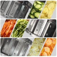 Machines de découpe et de tranchage industrielles pour légumes : choux-fleurs, plantains, pommes de terre, curcuma, oignons, manioc, carottes, aubergines en julienne