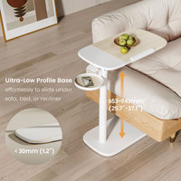 Bureau mobile ergonomique pour télétravail, réglable en hauteur avec vérin à gaz, pour ordinateur portable, lit, canapé, hôpital, avec plateau inclinable