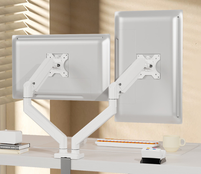 Source Factory Professional Customizable Foldable Portable Vertical Dual Lcd 2 Monitor Stand Desk Holder for Arm Monitor