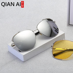 เฉียนไนแว่นกันแดดสำหรับทุกเพศกรอบทองรูปทรงวงรีป้องกันรังสียูวี 400 ประเภท 3 ที่บังแดด เลนส์อะซีสีเหลืองโอเชียน D3-1175 - Product Image 2