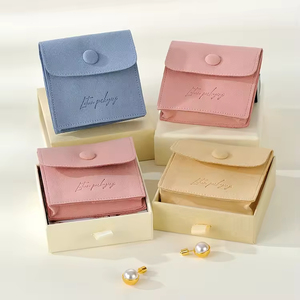 High End <b>Thick</b> Microfiber Bracelet Custom Printed Jewelry Pouches for Necklace <b>Rings</b> Packaging Lateen LTEL240428-5 8*8cm - Product Image 5