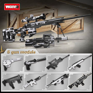 WOMA TOYS C0172 657pcs kids plastic brick gun toy sniper p90 m416 qbz mini micro building block set gun - Product Image 2