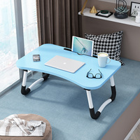 Meilleur bureau pliable pour ordinateur portable avec pieds en bois et en métal pour étudiants en résidence universitaire, petite table d'ordinateur mobile pour chevet