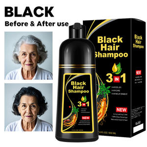 Tinte para el Cabello 3 en 1 Negro, Crema Permanente Natural para Colorear el Cabello al Instante, Sin Amoníaco, Fácil Cobertura de Canas, Cosmético Capilar de Larga Duración - Product Image 2