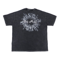 T-shirt sportif vintage de haute qualité avec motif délavé à l'acide, tissé, personnalisé, unisexe, épais, style streetwear, épaules tombantes