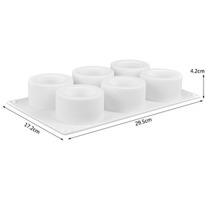 6-Cavity Cylindrical Silicone Mousse Mold Non-Stick Cake Mold For DIY Desserts And Candles - Product Image 5
