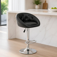 Chaise de bar JOHOOFURNITURE en cuir PU noir, capitonnée, réglable en hauteur, fabriquée en Chine, pour bar/pub