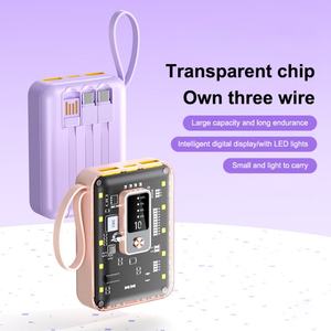 Dernière batterie externe 10000 mAh 10W avec câble intégré, charge rapide, affichage LED, banques d'alimentation universelles avec lumière LED - Product Image 2