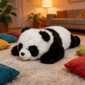 Muñeco de Peluche Personalizado de Panda Gorda Princesa, Adorable y Suave, con Bufanda de Acrílico Tejida, de Algodón PP y Malla - Product Image 1