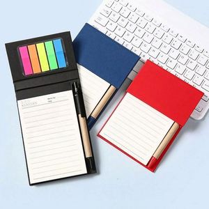 Custom Flip Page <b>Sticky</b> <b>Notes</b> Notebook with Hard Cover Repositionable Memo Pad Set with Logo Printing for Corporate Gifts - Product Image 2