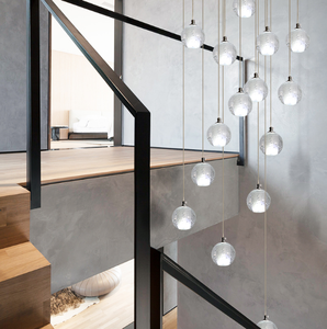 Moderne Decoratie Hanger Verlichting Trap Lampen Luxe Global Crystal Ball Bellen Led Opknoping Licht - Product Image 1