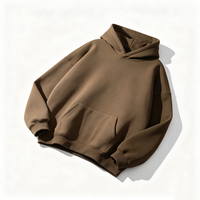 Sudadera con capucha oversize de hombros caídos, de forro polar de alto gramaje, lisa, con bolsillo canguro, para hombre, estilo urbano, para estampado personalizado