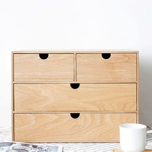 Wood Drawers Desktop Desk Organizer with Drawers, <b>Mini</b> Tabletop Craft <b>Box</b> Cosmetic <b>Storage</b> Drawer with Handle - Product Image 6