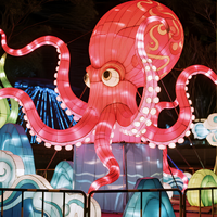 Lanterne géante LED en forme de pieuvre, lanterne du festival de Zigong, lumière étanche à motif animal marin pour la décoration d'événements de parcs d'attractions