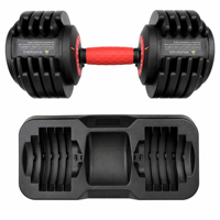 Ensemble d'haltères à réglage rapide 25 lb, plaques en acier, poignée TPE, 10 niveaux de réglage par cadran pour la maison, la salle de sport, fournisseur OEM de fitness en gros
