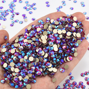 BOBOHOO 베스트셀러 블루쉬 AB 컬러 플랫 백 라인스톤 16면 컷팅 논핫픽스 유리 라인스톤 드레스 청바지용 - Product Image 3