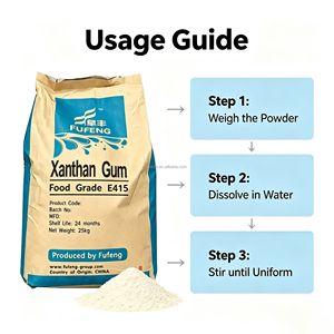 Gomme xanthane de marque Fufeng <span class=keywords><strong>E415</strong></span>, stabilisateur de suspension de pulpe à large plage de pH et résistant au sel pour jus de fruits et boissons lactées végétales - Product Image 2