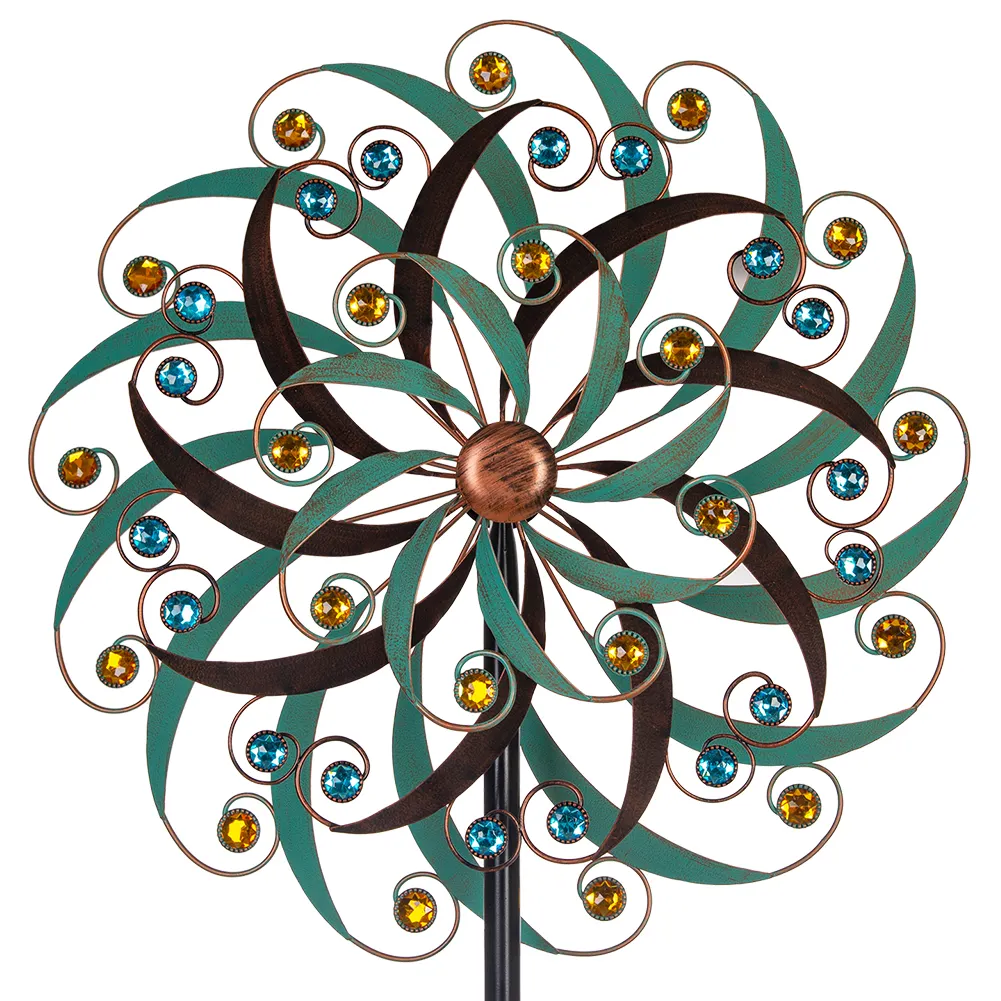 Best Selling 20" Metal Garden Windmill Waterproof Wind Spinner Outdoor Decor For Garden