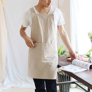 Delantal con mangas de lino y algodón hecho a mano de estilo japonés, babero Retro para el hogar, diseño sin cordones para <span class=keywords><strong>Amazon</strong></span>, gran oferta, logotipo personalizado - Product Image 2