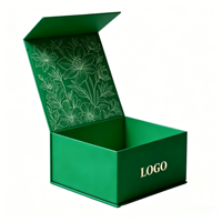 Boîte cadeau rigide en carton biodégradable blanc de luxe avec logo personnalisé, fermeture magnétique, matériaux recyclés, mousse EVA, soin de la peau, sérum
