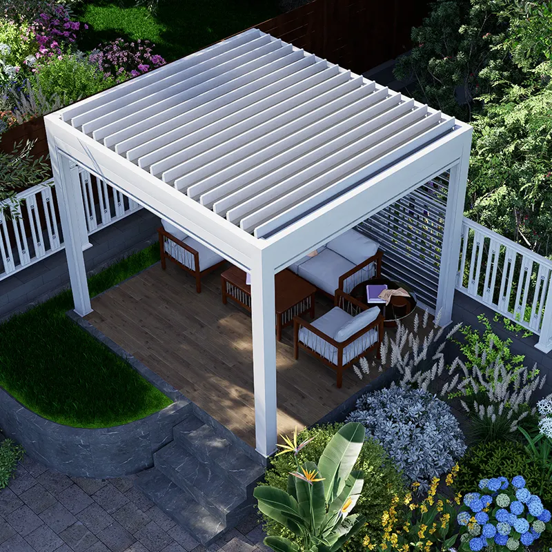 Cobertura externa bioclimática personalizada para jardim, cobertura retrátil, arcos de gazebo, pergolados, arcos