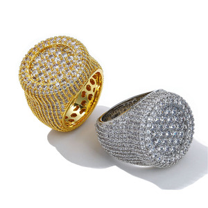 Bague en argent sterling 925 avec halo de moissanite GRA VVS en forme de grappe ronde, style hip-hop, passe le testeur de diamant, vente en gros - Product Image 3