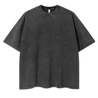 T-shirt uni en gros 260GSM T-shirt lavé à l'acide coton 100 surdimensionné bonne qualité imprimé personnalisé propre Logo T-shirts pour hommes