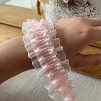 Bande de dentelle à volants de 4 cm en satin et organza, accessoire de confection, couture DIY, décoration intérieure, cadeaux de fête