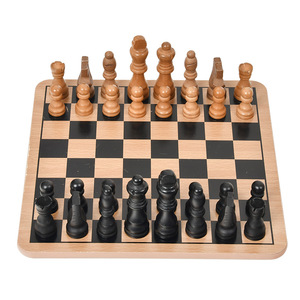 Ajedrez Damas y Tic-Tac-Toe 3 <span class=keywords><strong>en</strong></span> 1 Juego <span class=keywords><strong>de</strong></span> mesa <span class=keywords><strong>de</strong></span> madera reversible con 32 piezas para adultos y niños - Product Image 2