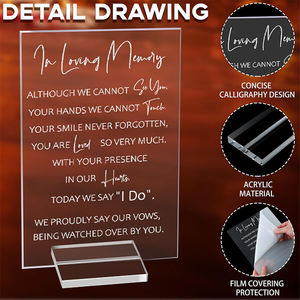 Letrero Conmemorativo de Boda 'Loving Memory' en Acrílico, Letrero Decorativo de Madera para Mesa de Boda, Ceremonia y Recepción - Product Image 4