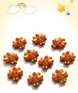 Cuentas de silicona Acción de Gracias pavo bebé dentición mordedor DIY collar con cuentas pluma llavero Accesorios - Product Image 3